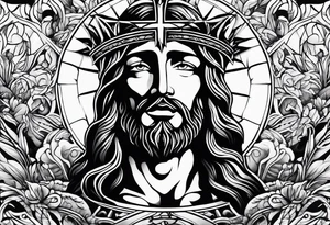 Pain suffering of Jesus Christ tattoo idea