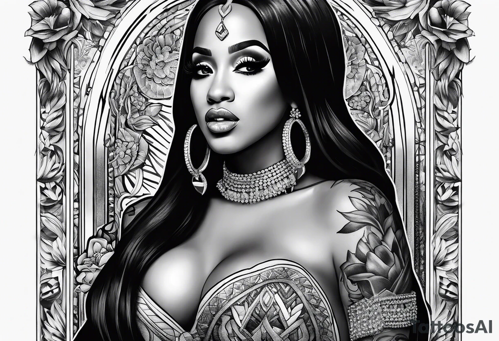 cardi B wap tattoo idea