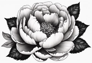 simple peony flower tattoo idea