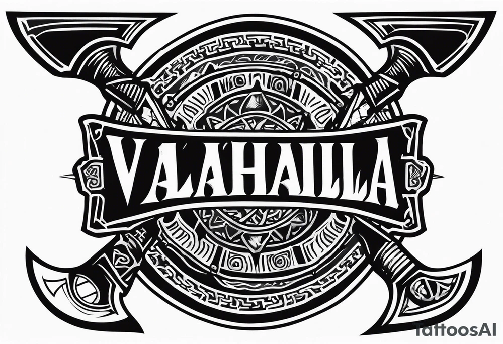 Valhalla round shield 
 axe berserker tattoo idea