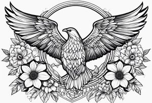 self love, flowers and wings tattoo idea