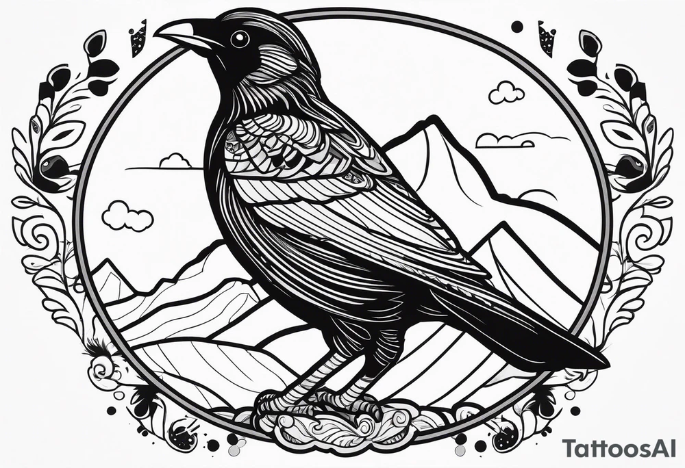 alpine chough tattoo idea