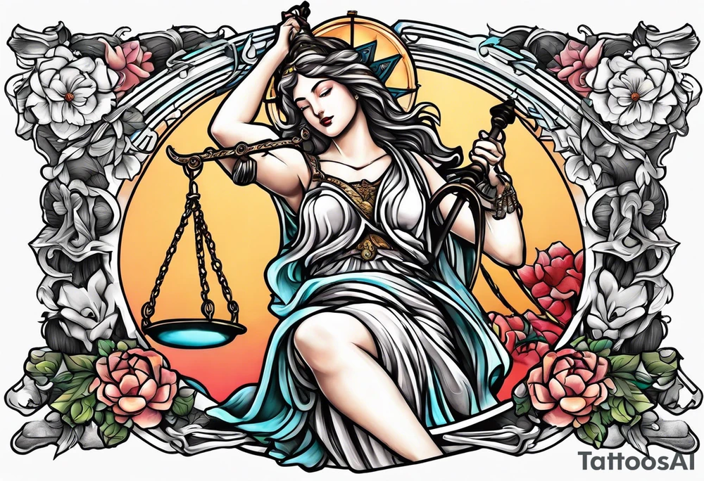 lady justice tattoo idea
