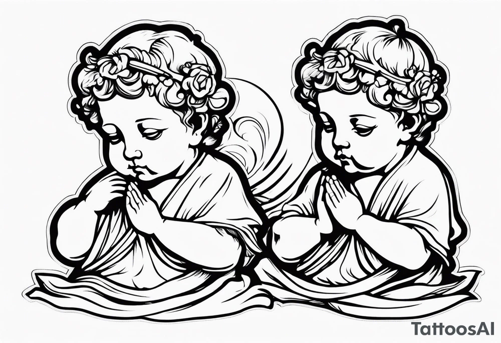 putti praying tattoo idea