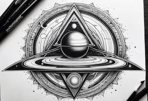 a triangle representation of saturn tattoo idea