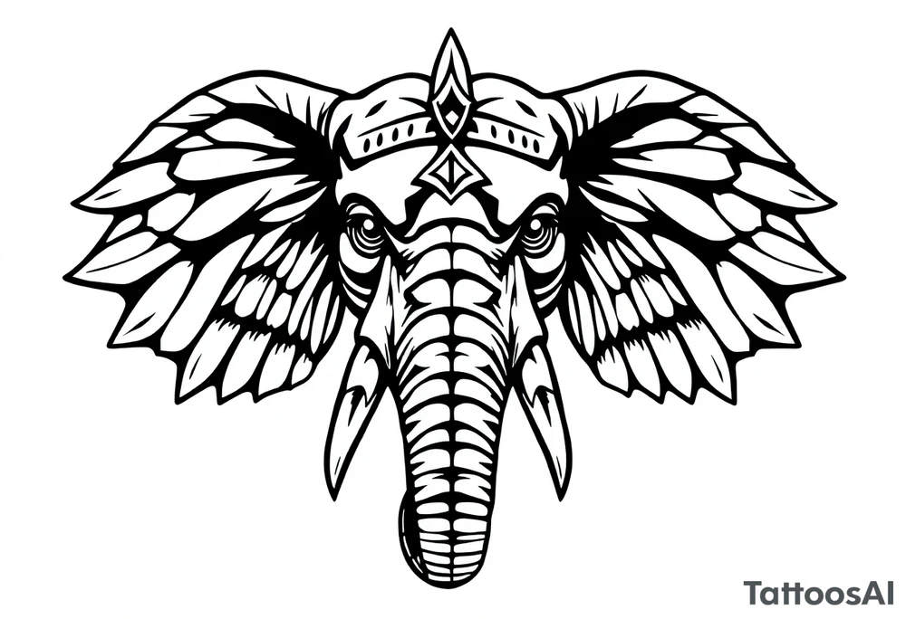 A Egyptian elephant’s face tattoo idea