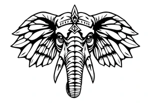 A Egyptian elephant’s face tattoo idea