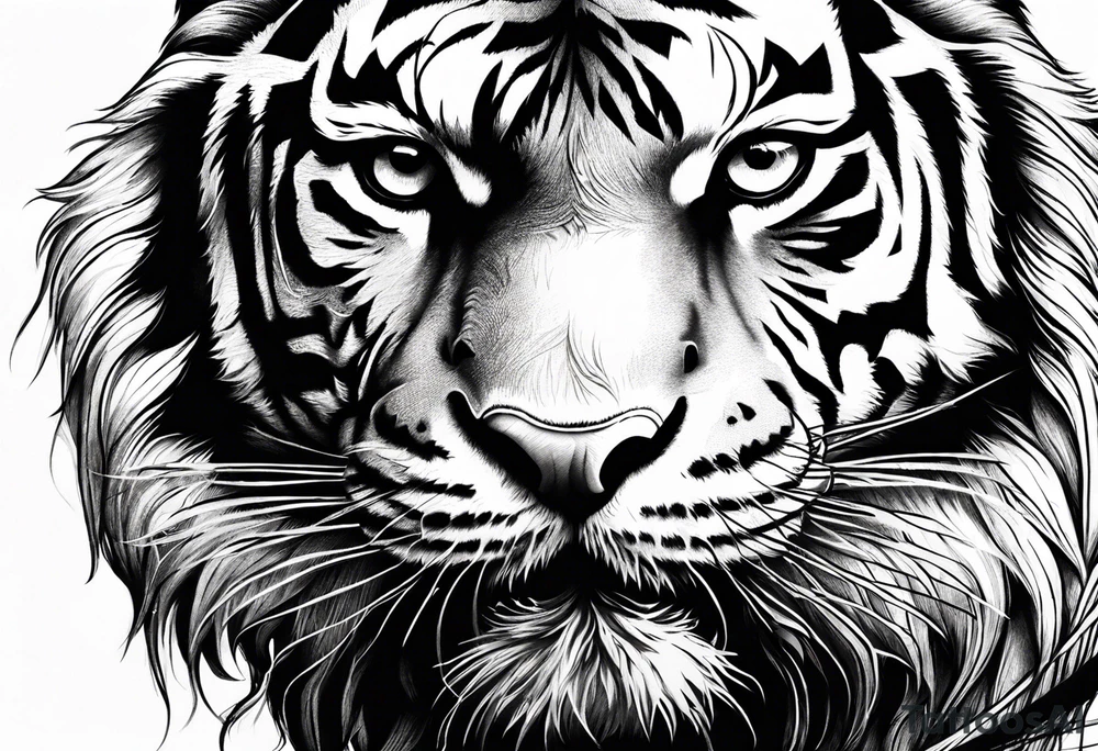 Fierce tiger tattoo idea
