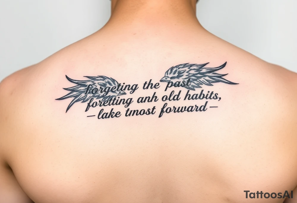 Forgetting the past and old habits, moving forward tattoo idea