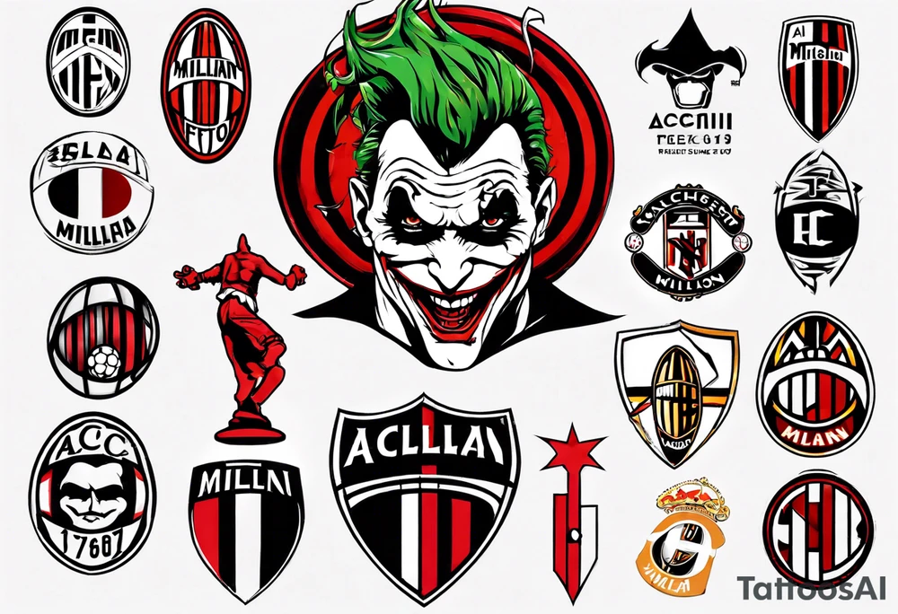 Joker, ac milan, soccer tattoo idea