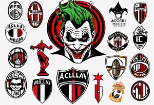 Joker, ac milan, soccer tattoo idea