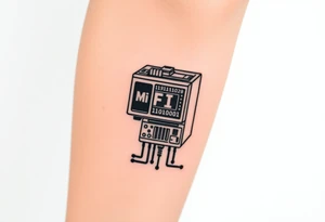 Bio-Mechanical internal computer, binary code, symbolism for 6 kids, 5 boys and youngest is a girl tattoo idea