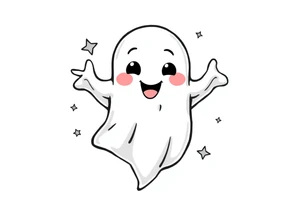 Smiley Cute ghost tattoo idea