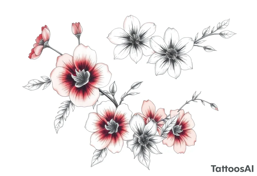 ornaments of flowers tattoo idea