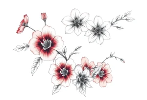 ornaments of flowers tattoo idea