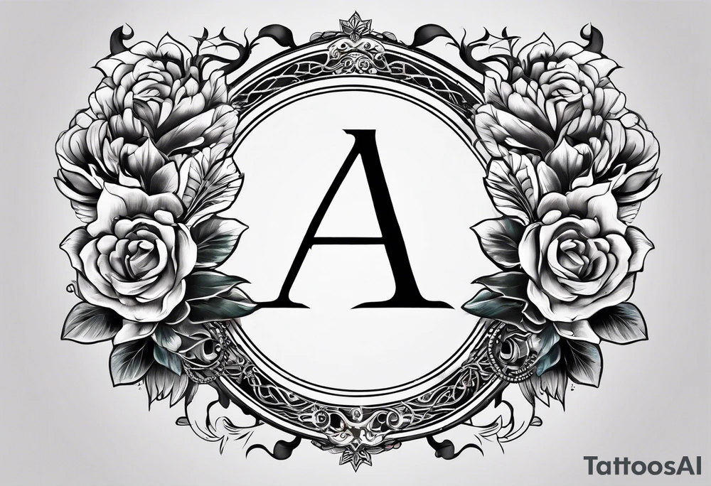 the letters A and R tattoo idea