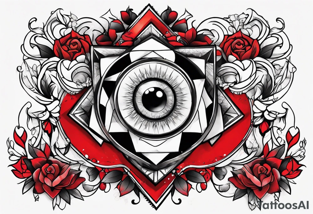 red line around the upper arm tattoo idea