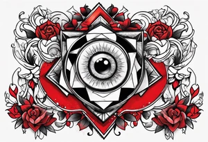 red line around the upper arm tattoo idea