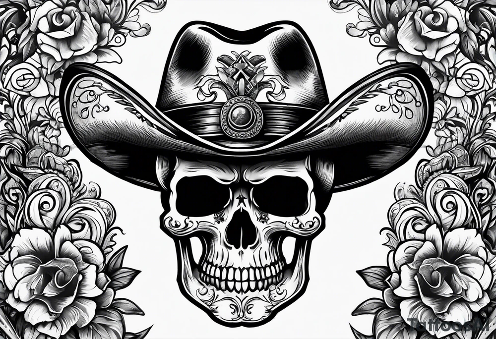 Cow-boy skull tattoo idea
