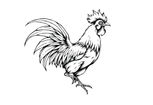 attacking rooster tattoo idea