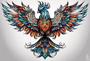 russian firebird with onion cap towers in background tattoo idea