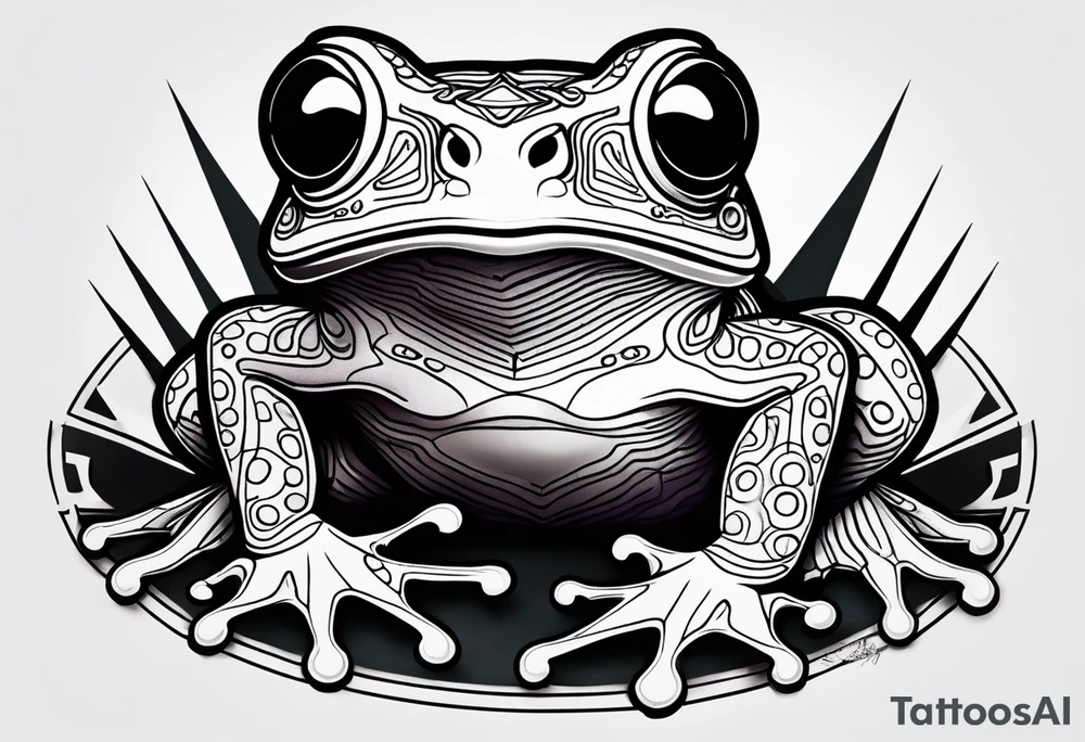 a psychedelic frog tattoo idea