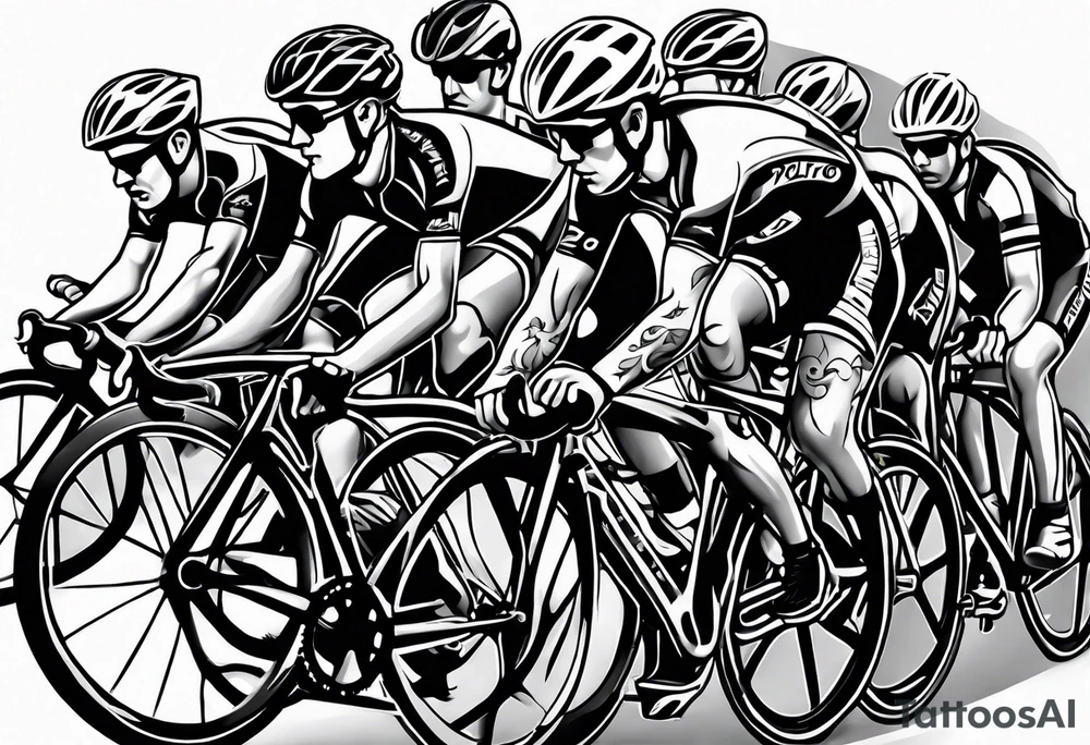 Bicycle race peloton tattoo idea