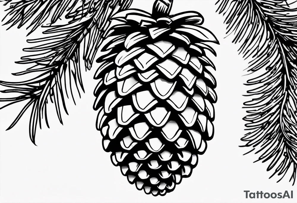 Pine cone with pine trees on top of it tattoo idea