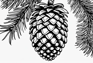 Pine cone with pine trees on top of it tattoo idea