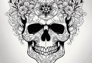 serious skull tattoo idea