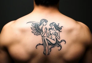 Male capricorn holding female virgo tattoo idea