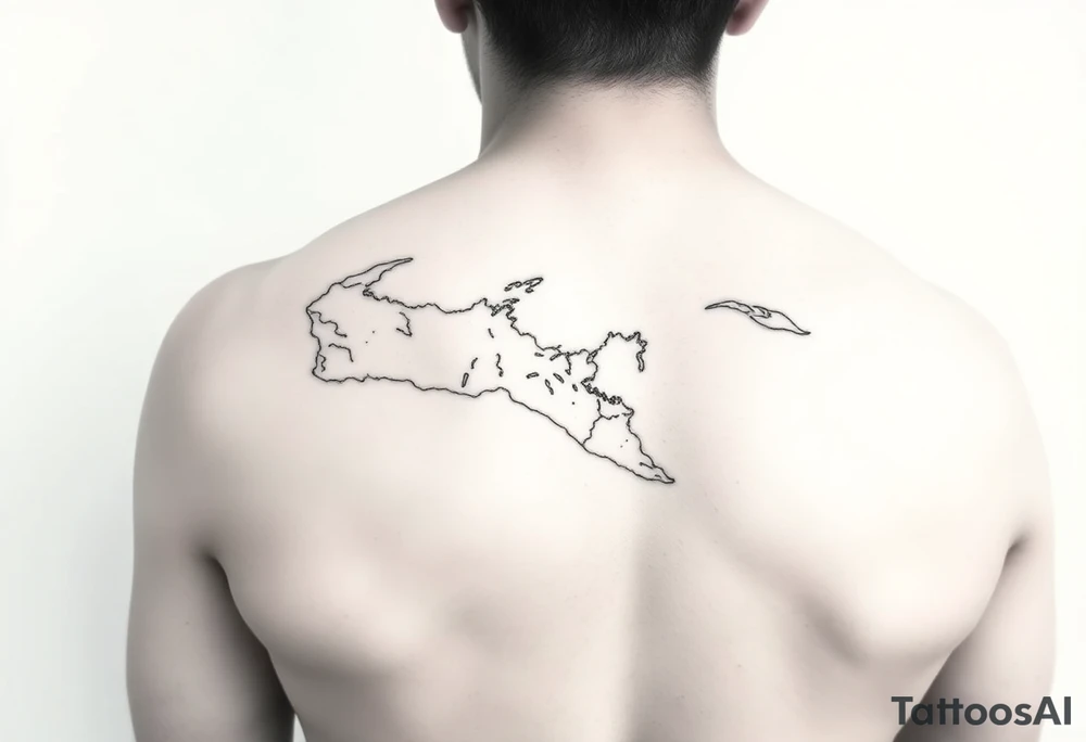 Venezuelan coastline single line tattoo idea