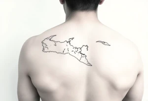Venezuelan coastline single line tattoo idea