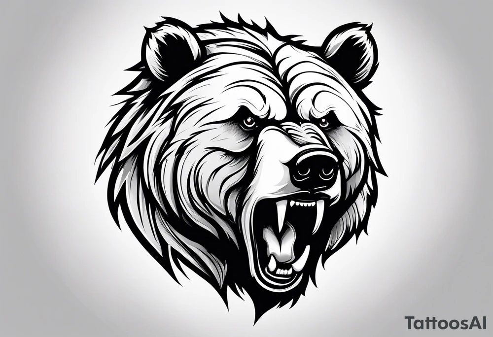 angry bear tattoo idea