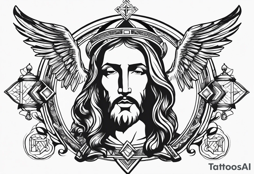 heaven, god, Jesus, angels tattoo idea