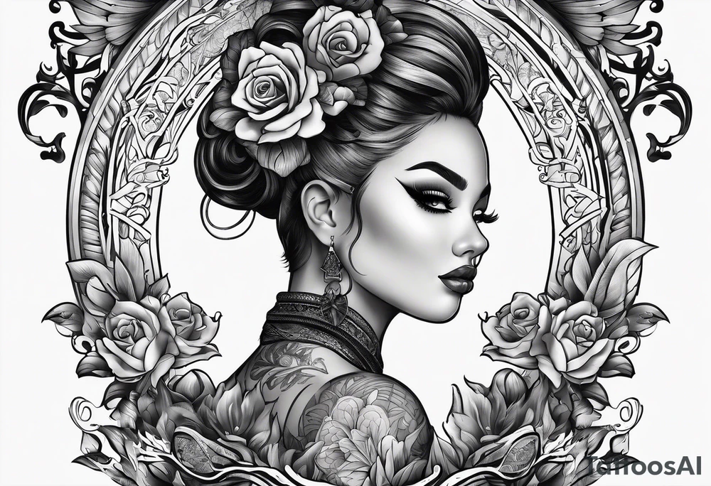 The name Darlene on chest tattoo idea