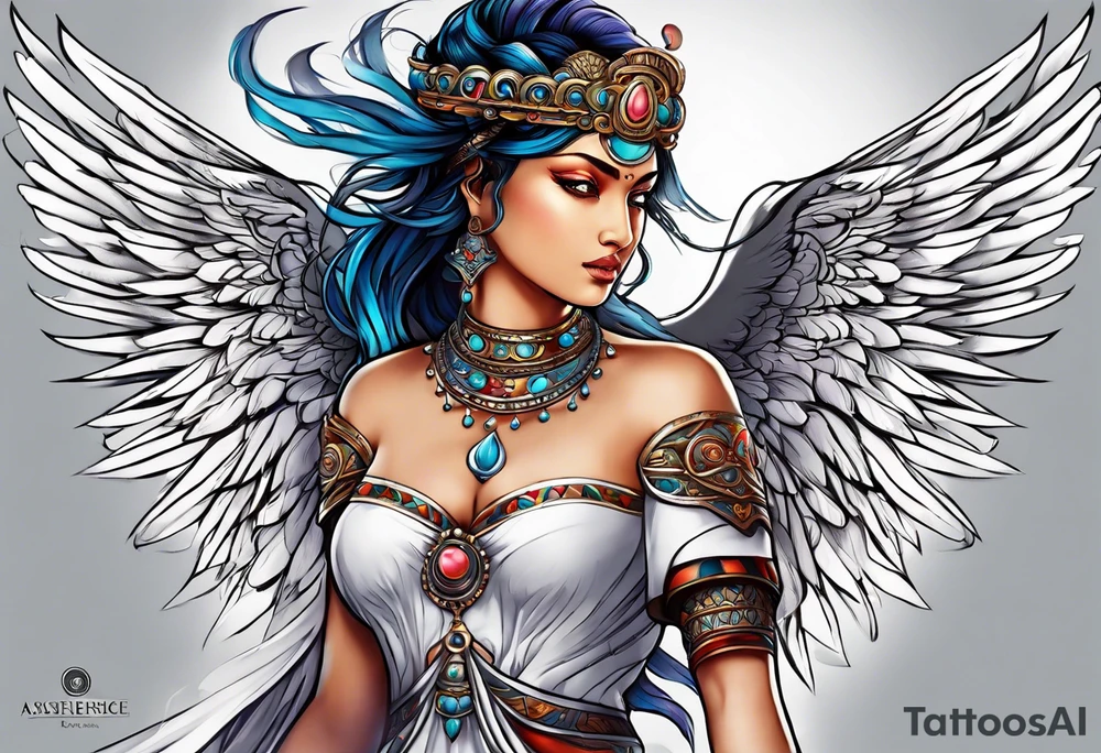 Ashoka Tano as an Angel tattoo tattoo idea