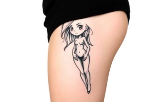 Naked cartoon girl tattoo idea