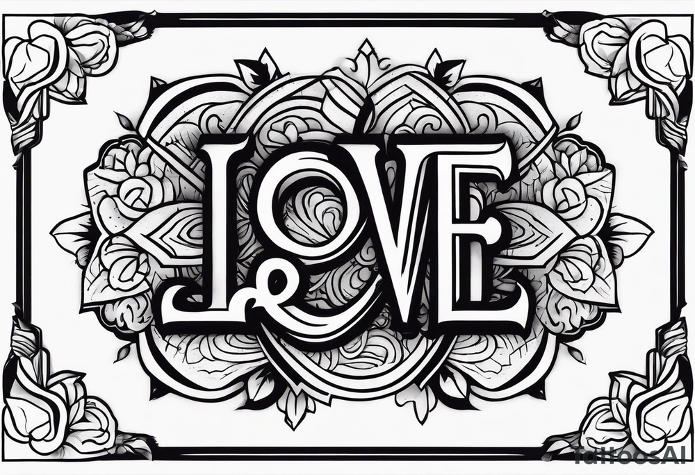 Simple quote that says love yours with a cross incorporated tattoo idea