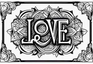 Simple quote that says love yours with a cross incorporated tattoo idea