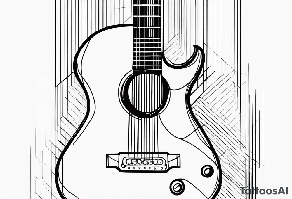 Eléctric guitar sound with lines abstrac croos tattoo idea Eléctric guitar sound with lines abstrac croos tattoo idea