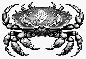 Zodiac crab embedded in tree tattoo idea