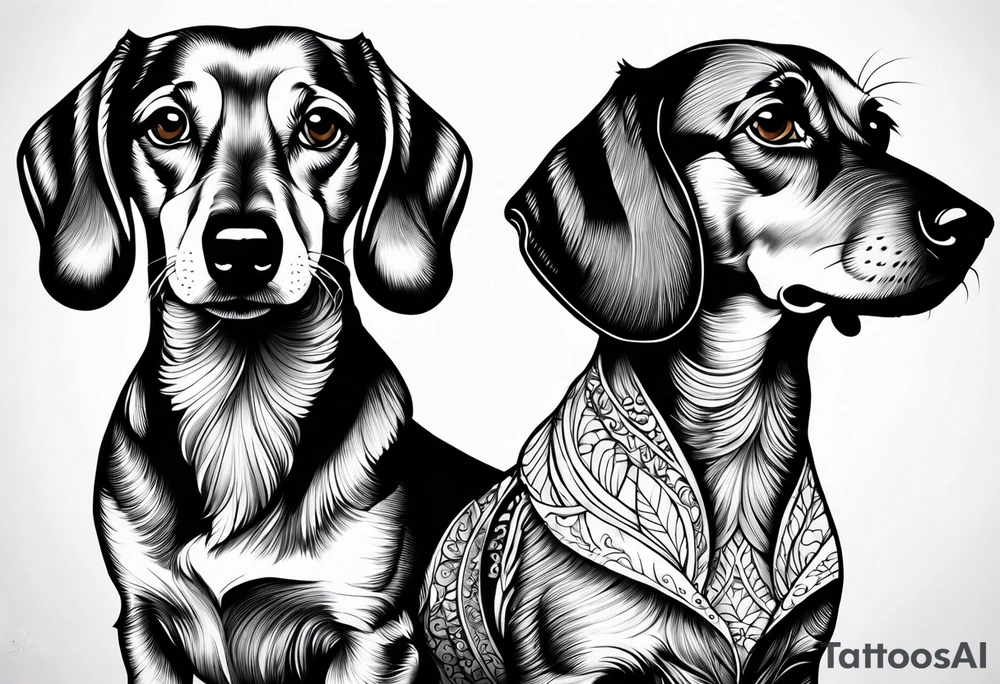 Black and tan dachshund tattoo idea