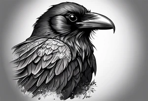 Raven on shoulder blades tattoo idea