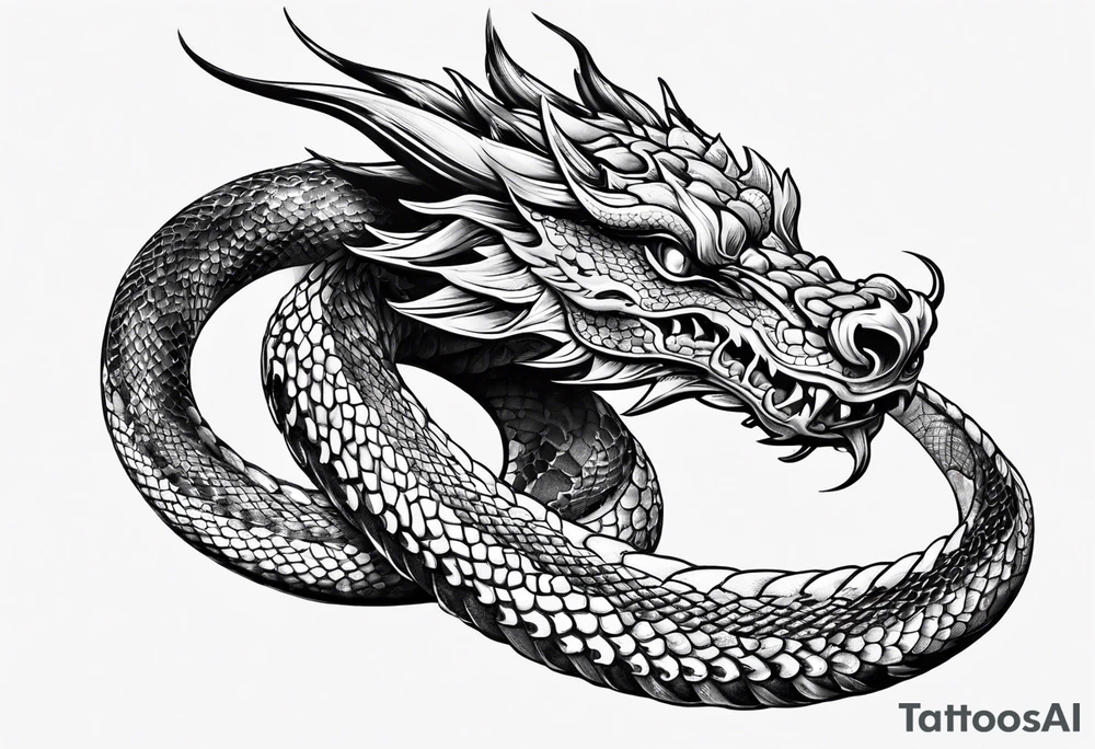 Snake dragon chinese from mexican skull tattoo idea