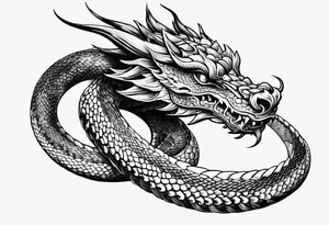 Snake dragon chinese from mexican skull tattoo idea
