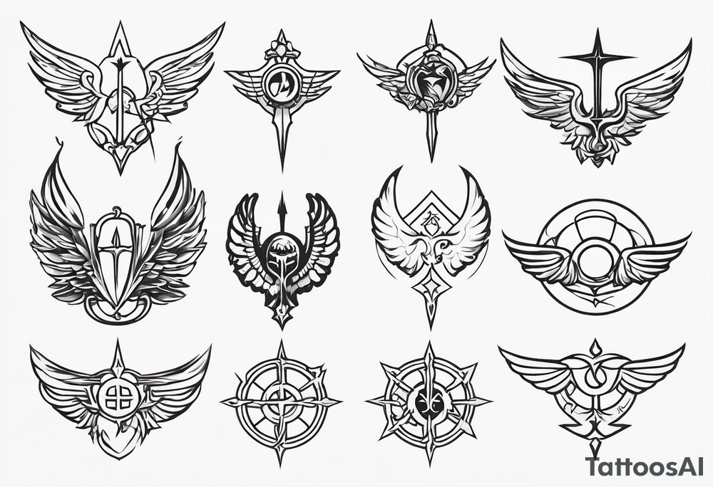 medievil symbols of angels tattoo idea