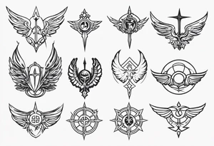 medievil symbols of angels tattoo idea