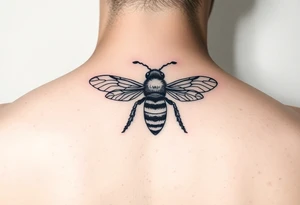 ליאורה) hidden in a bee tattoo idea