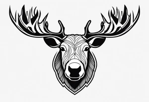 Moose body with the head of a goose tattoo idea